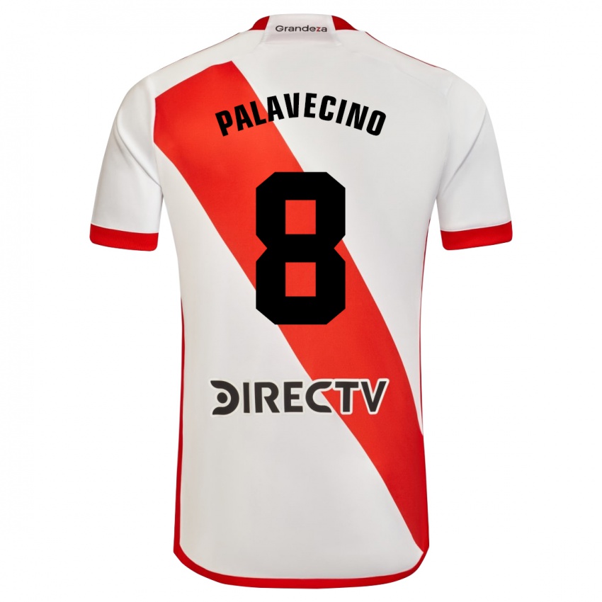 Barn Agustin Palavecino #8 Hvit Rød Hjemmetrøye Drakt Trøye 2023/24 Skjorter T-Skjorte