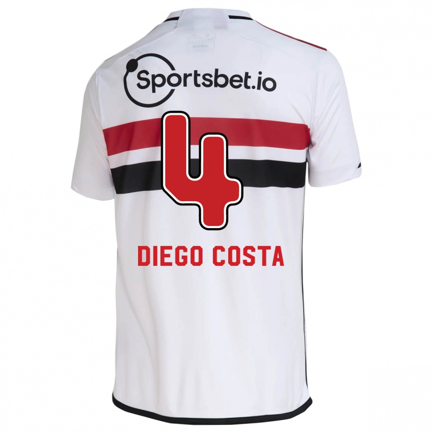 Barn Diego Costa #4 Hvit Hjemmetrøye Drakt Trøye 2023/24 Skjorter T-Skjorte