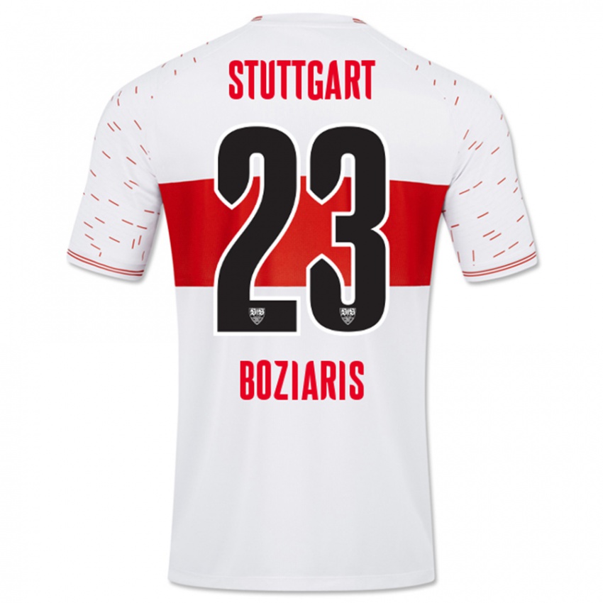 Barn Giannis Boziaris #23 Hvit Hjemmetrøye Drakt Trøye 2023/24 Skjorter T-Skjorte