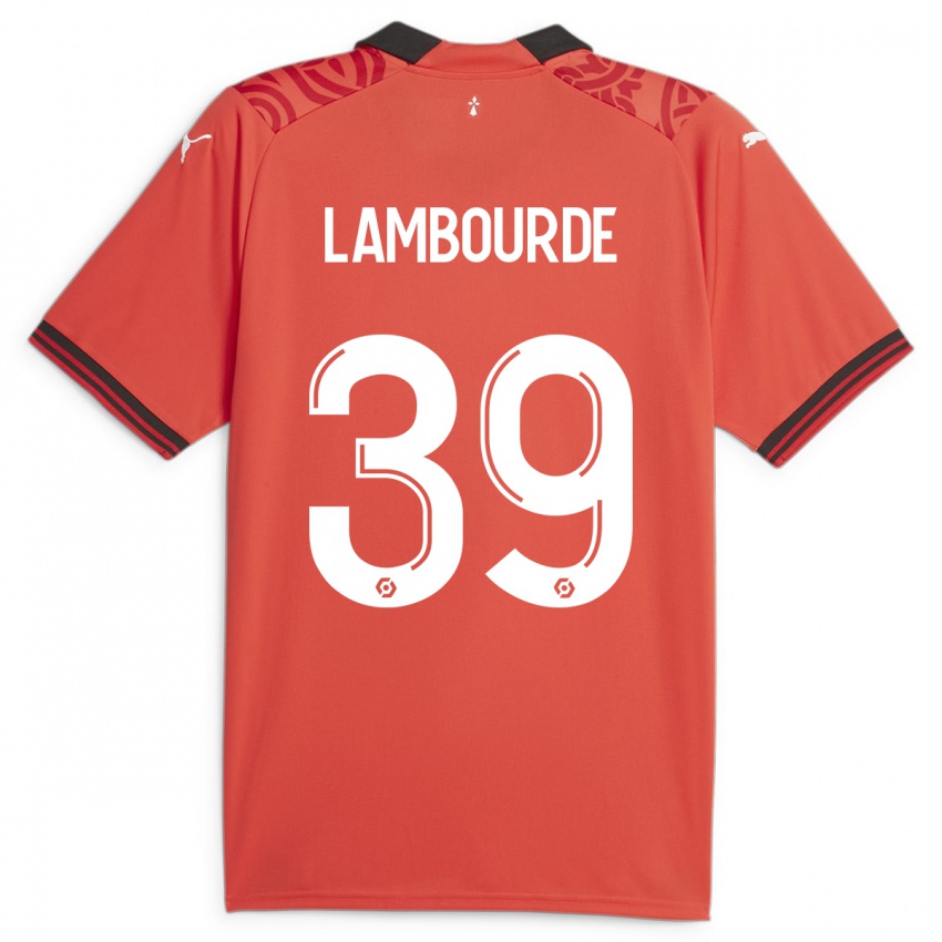 Barn Mathis Lambourde #39 Rød Hjemmetrøye Drakt Trøye 2023/24 Skjorter T-Skjorte