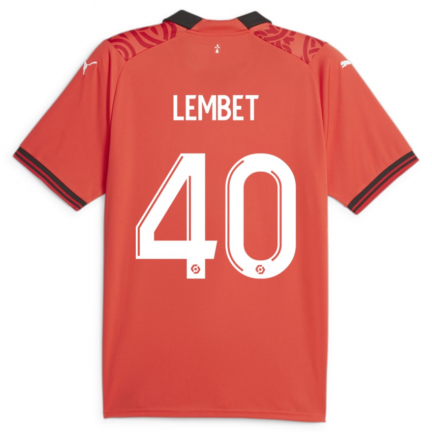 Barn Geoffrey Lembet #40 Rød Hjemmetrøye Drakt Trøye 2023/24 Skjorter T-Skjorte