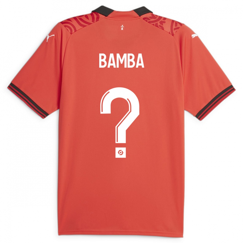 Barn Rayan Bamba #0 Rød Hjemmetrøye Drakt Trøye 2023/24 Skjorter T-Skjorte