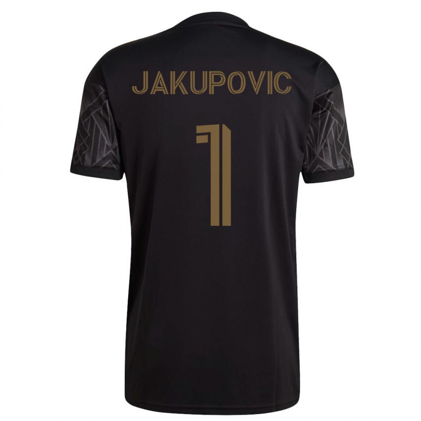 Barn Eldin Jakupović #1 Svart Hjemmetrøye Drakt Trøye 2023/24 Skjorter T-Skjorte