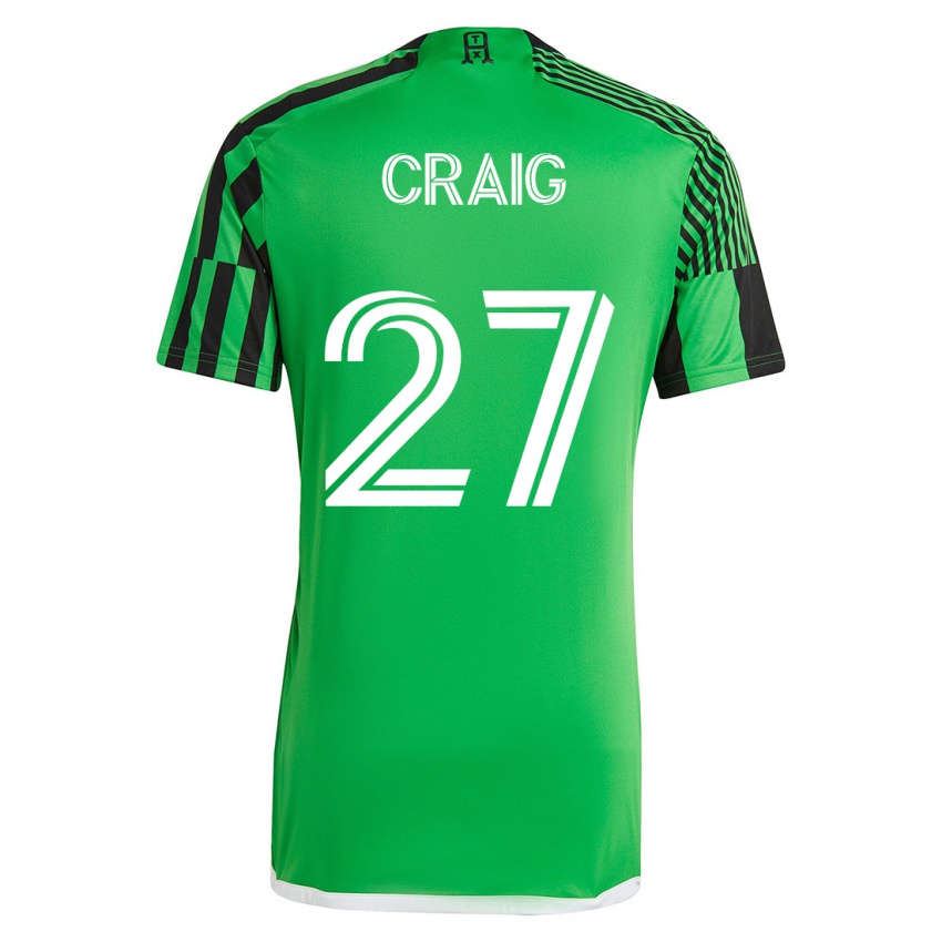 Barn Brandan Craig #27 Grønn Svart Hjemmetrøye Drakt Trøye 2023/24 Skjorter T-Skjorte