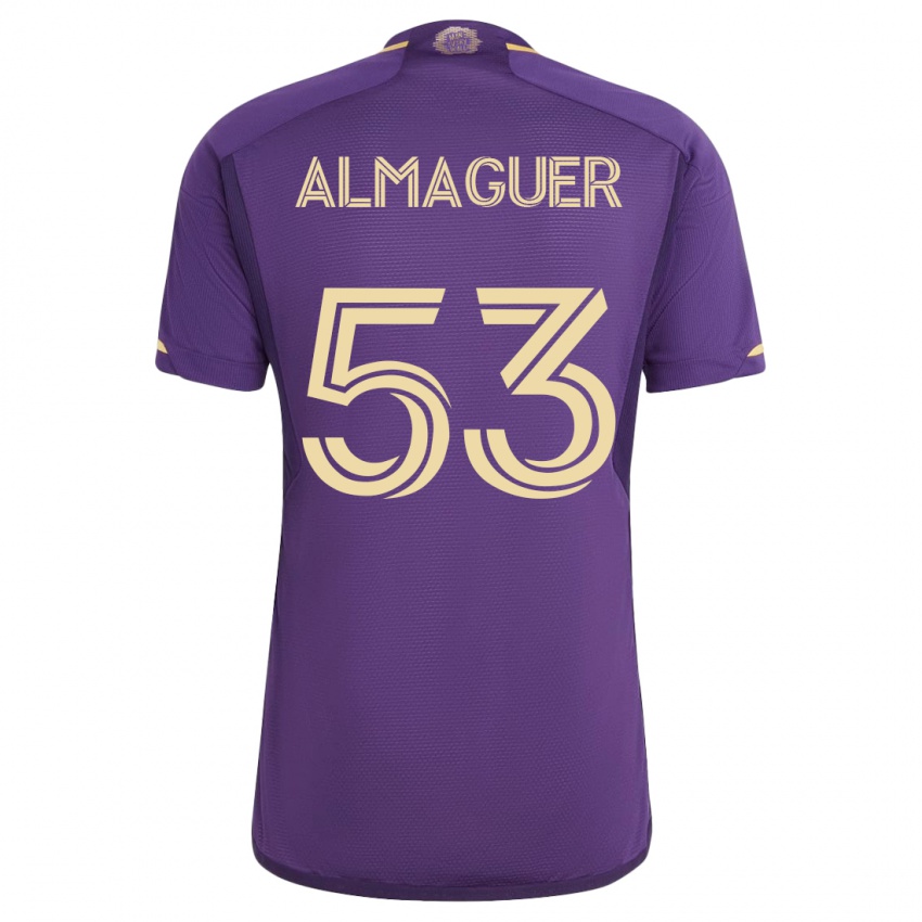 Barn Jorge Almaguer #53 Fiolett Hjemmetrøye Drakt Trøye 2023/24 Skjorter T-Skjorte