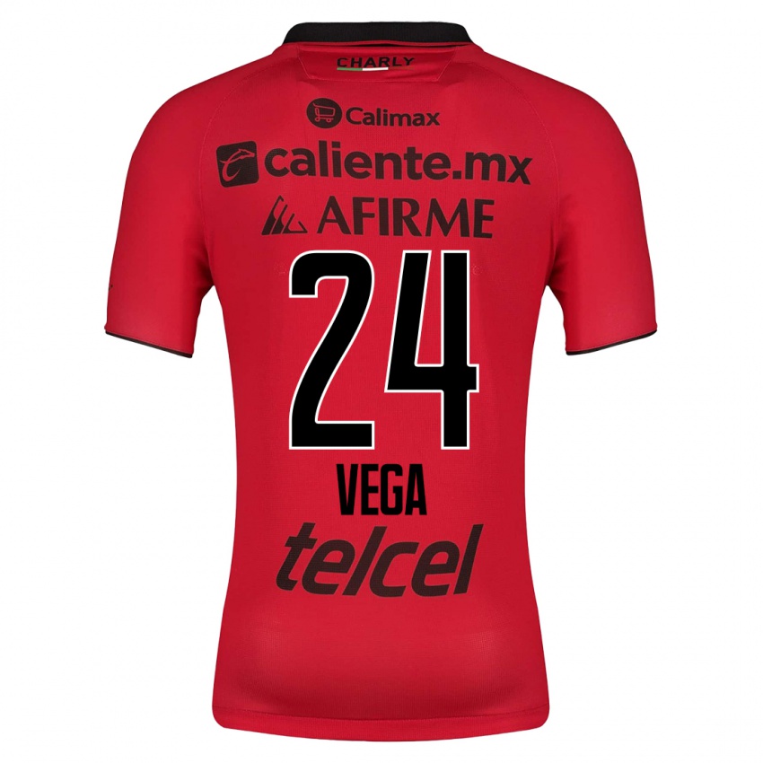Barn Jesús Vega #24 Rød Hjemmetrøye Drakt Trøye 2023/24 Skjorter T-Skjorte