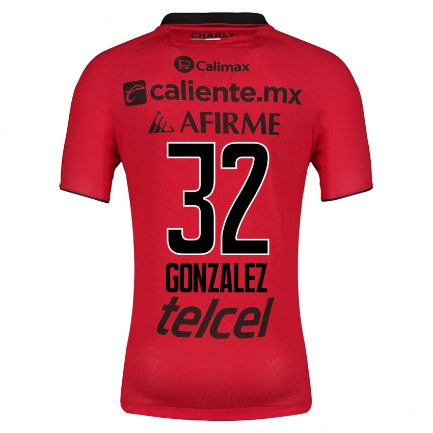 Barn Carlos Gonzalez #32 Rød Hjemmetrøye Drakt Trøye 2023/24 Skjorter T-Skjorte