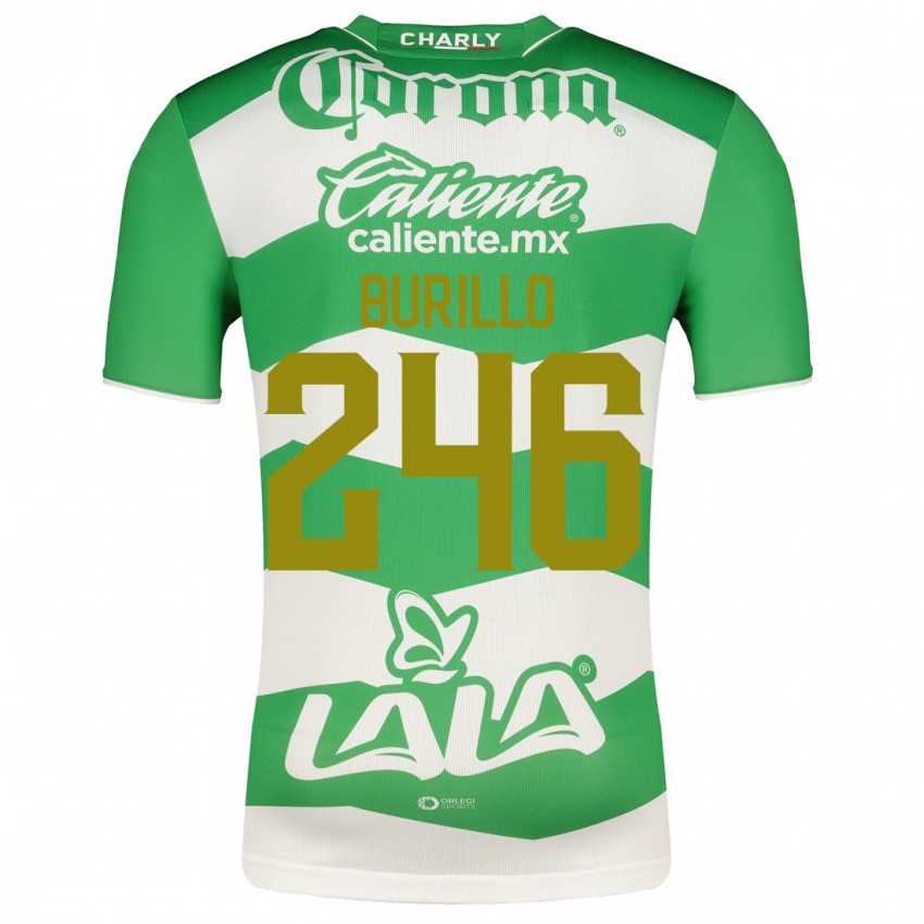 Barn Juan Burillo #246 Grønn Hjemmetrøye Drakt Trøye 2023/24 Skjorter T-Skjorte