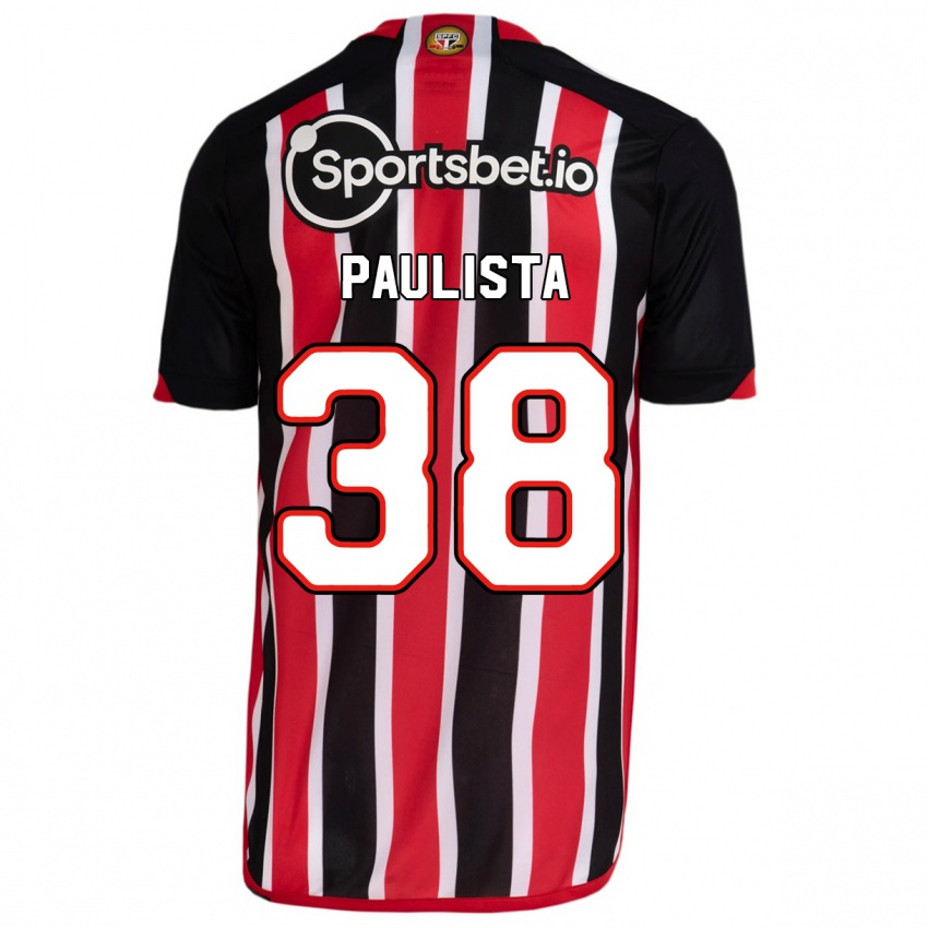 Barn Caio Paulista #38 Blå Rød Bortetrøye Drakt Trøye 2023/24 Skjorter T-Skjorte
