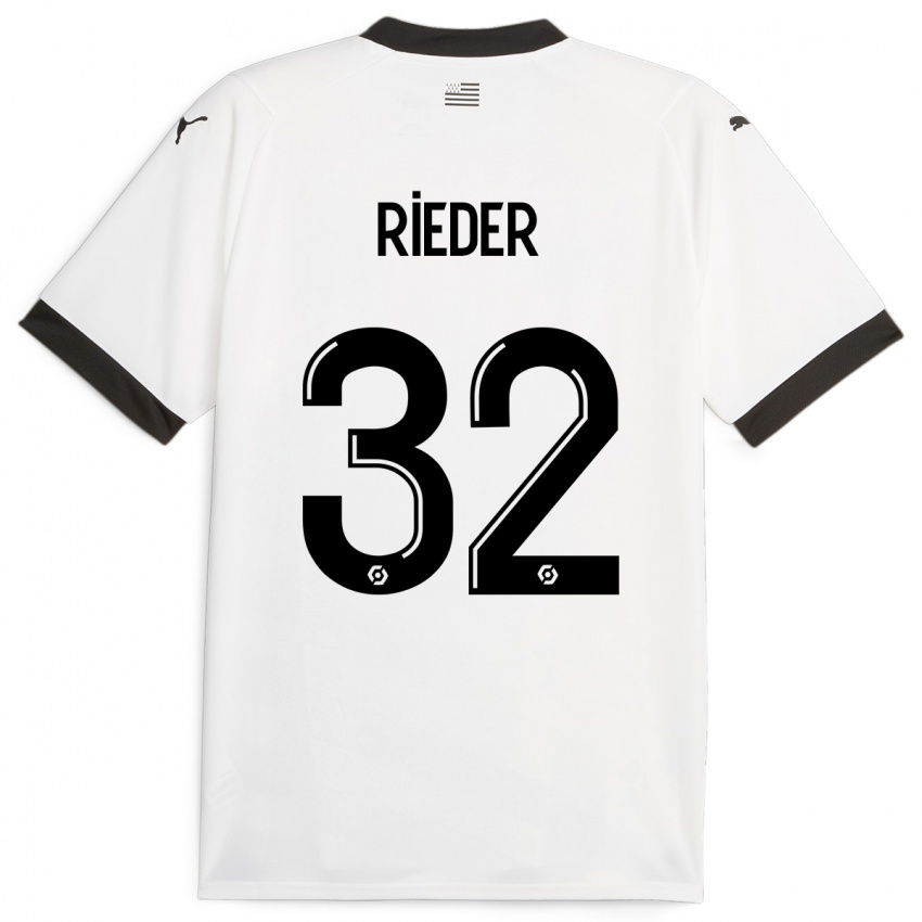 Barn Fabian Rieder #32 Hvit Bortetrøye Drakt Trøye 2023/24 Skjorter T-Skjorte