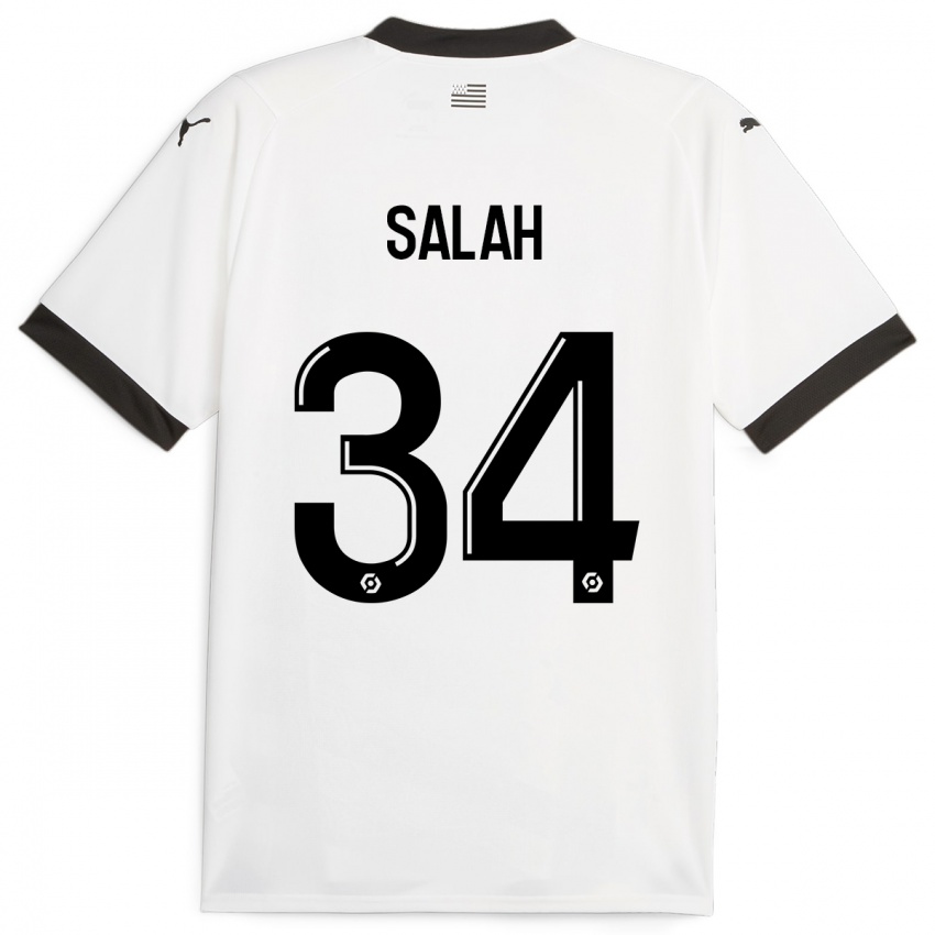 Barn Ibrahim Salah #34 Hvit Bortetrøye Drakt Trøye 2023/24 Skjorter T-Skjorte