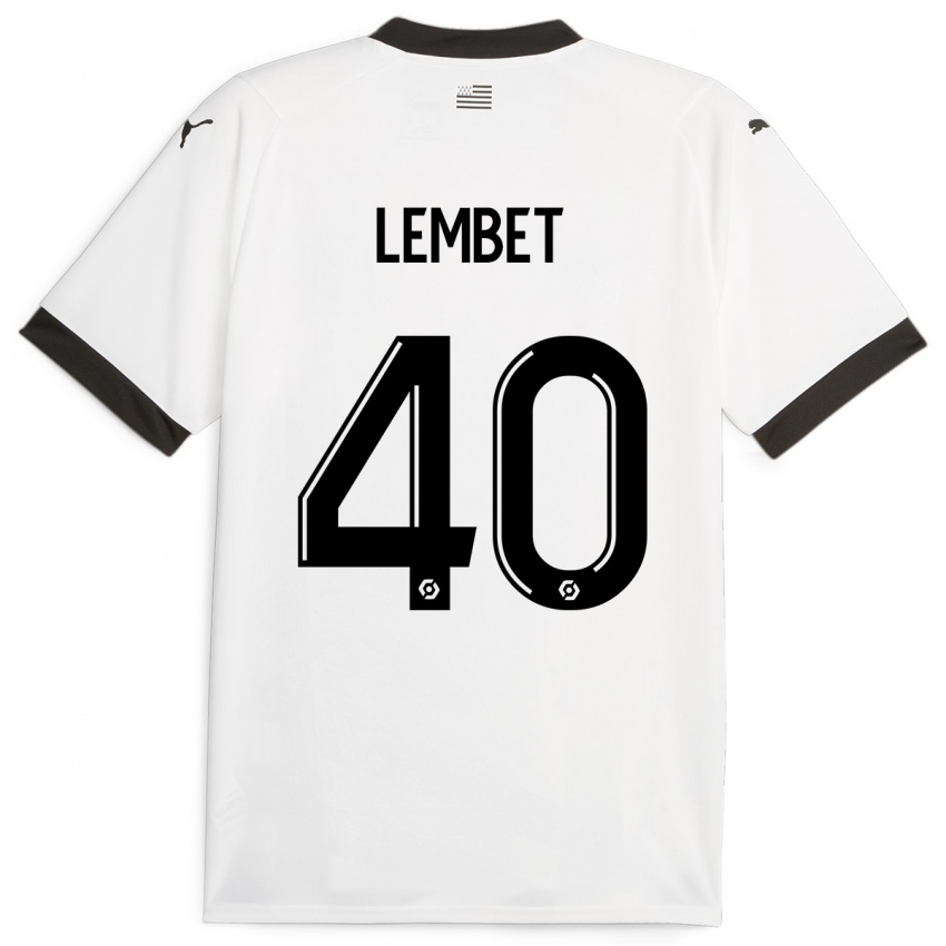 Barn Geoffrey Lembet #40 Hvit Bortetrøye Drakt Trøye 2023/24 Skjorter T-Skjorte