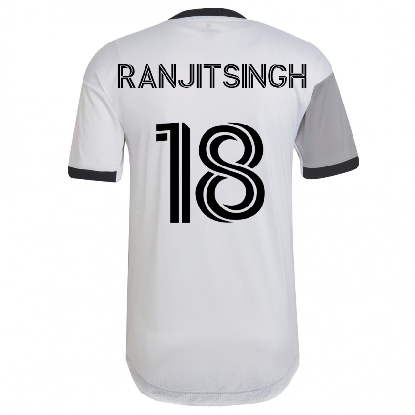 Barn Greg Ranjitsingh #18 Hvit Bortetrøye Drakt Trøye 2023/24 Skjorter T-Skjorte