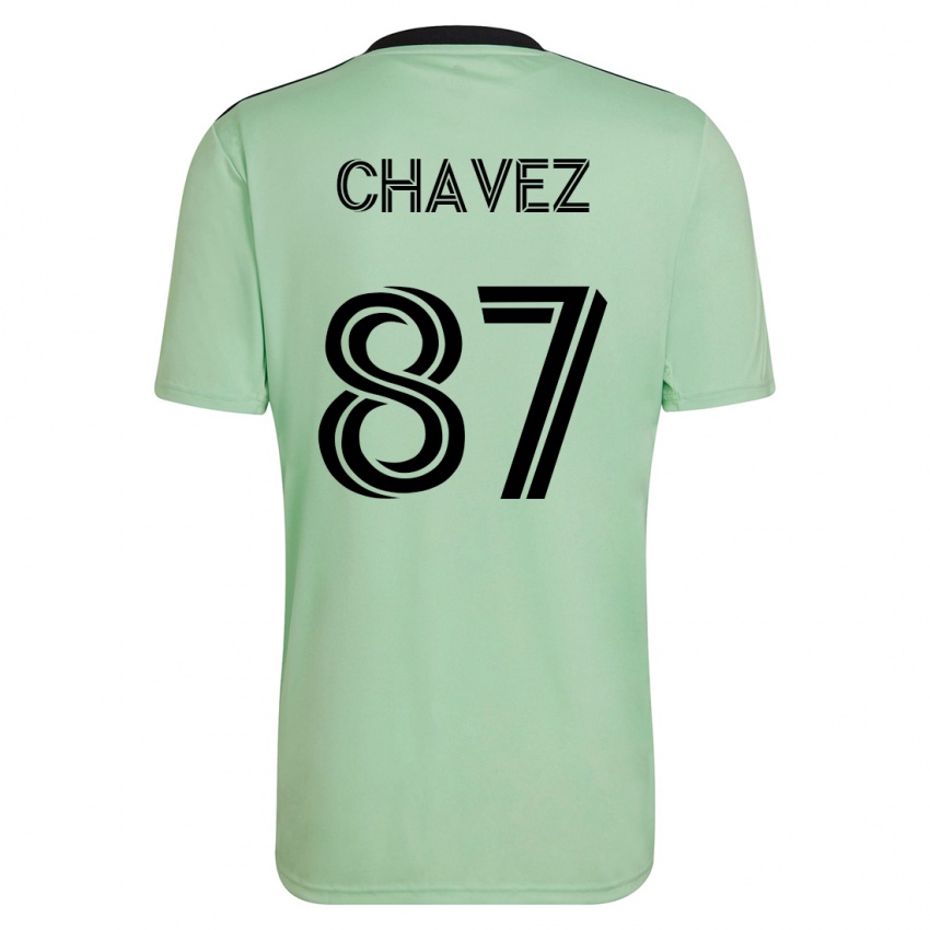 Barn Alfonso Ocampo-Chávez #87 Lysegrønn Bortetrøye Drakt Trøye 2023/24 Skjorter T-Skjorte