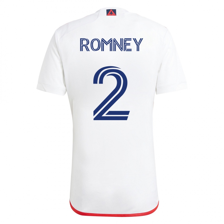 Barn Dave Romney #2 Hvit Rød Bortetrøye Drakt Trøye 2023/24 Skjorter T-Skjorte