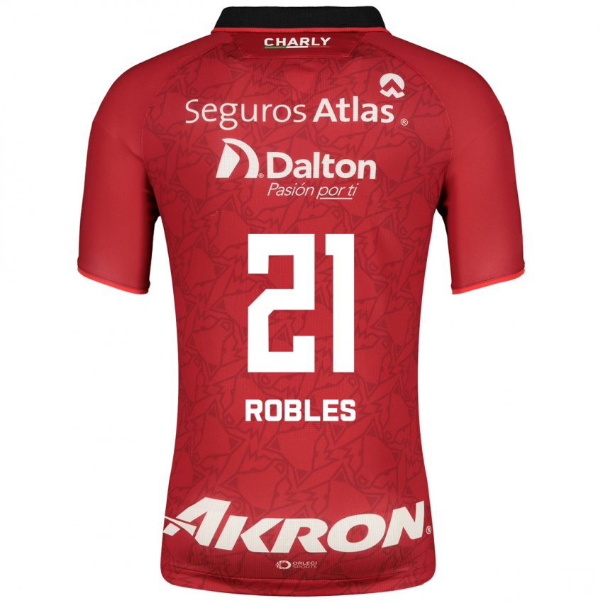 Barn Carlos Robles #21 Rød Bortetrøye Drakt Trøye 2023/24 Skjorter T-Skjorte