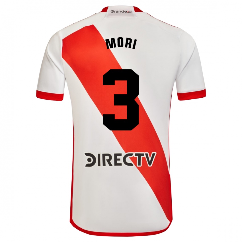 Mann Ramiro Funes Mori #3 Hvit Rød Hjemmetrøye Drakt Trøye 2023/24 Skjorter T-Skjorte