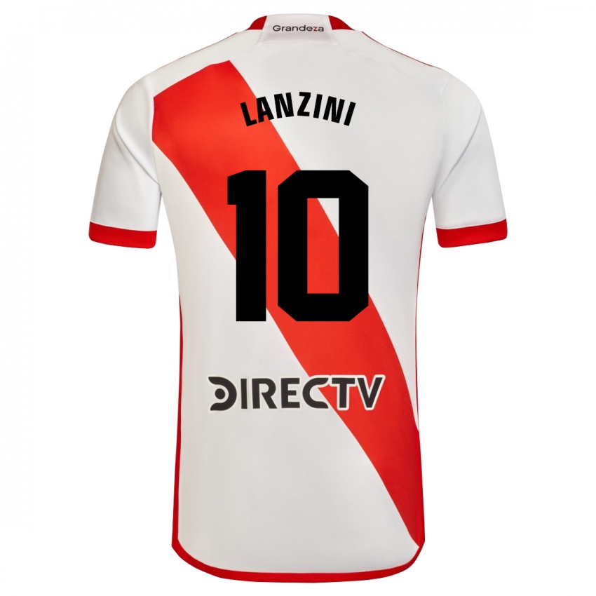 Mann Manuel Lanzini #10 Hvit Rød Hjemmetrøye Drakt Trøye 2023/24 Skjorter T-Skjorte