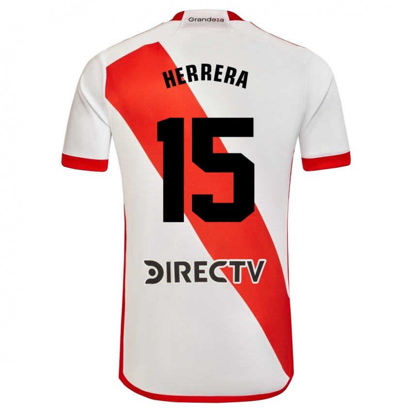 Mann Andrés Herrera #15 Hvit Rød Hjemmetrøye Drakt Trøye 2023/24 Skjorter T-Skjorte