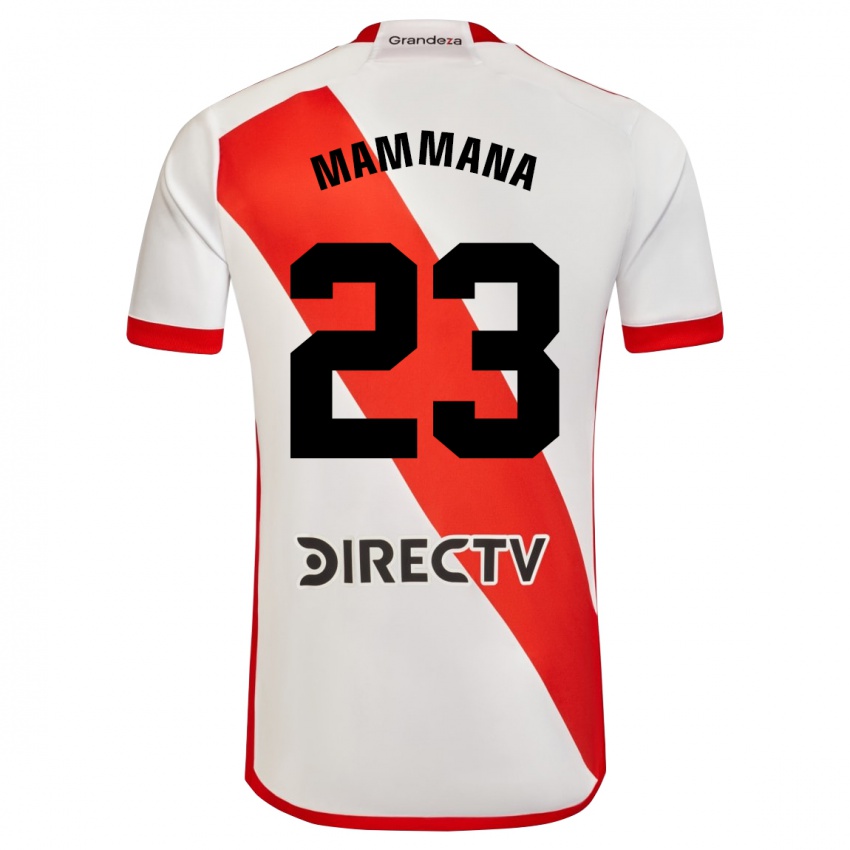 Mann Emanuel Mammana #23 Hvit Rød Hjemmetrøye Drakt Trøye 2023/24 Skjorter T-Skjorte