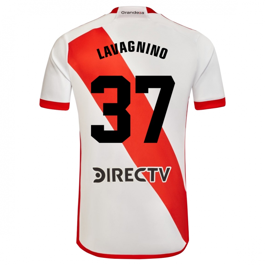 Mann Lucas Lavagnino #37 Hvit Rød Hjemmetrøye Drakt Trøye 2023/24 Skjorter T-Skjorte