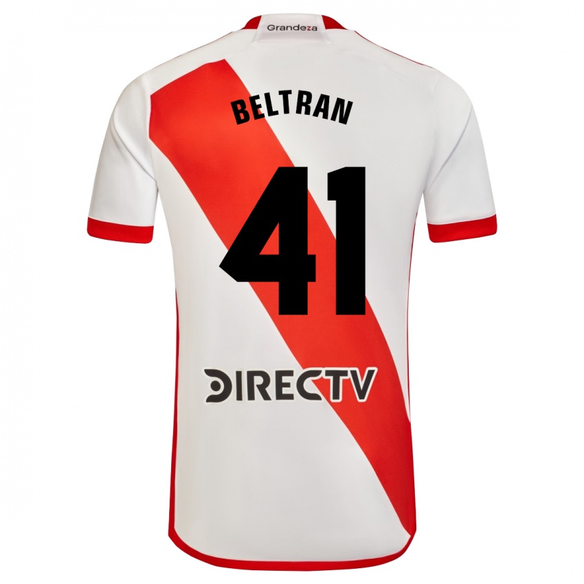 Mann Santiago Beltrán #41 Hvit Rød Hjemmetrøye Drakt Trøye 2023/24 Skjorter T-Skjorte