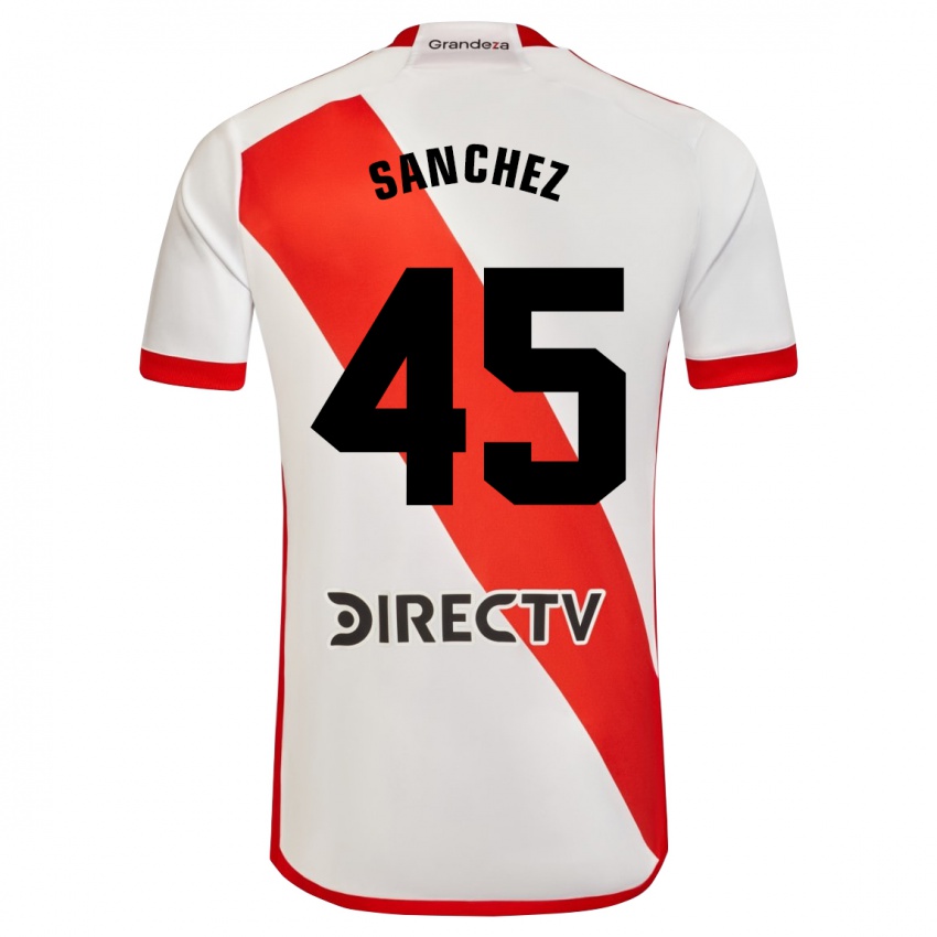 Mann Sebastián Sánchez #45 Hvit Rød Hjemmetrøye Drakt Trøye 2023/24 Skjorter T-Skjorte