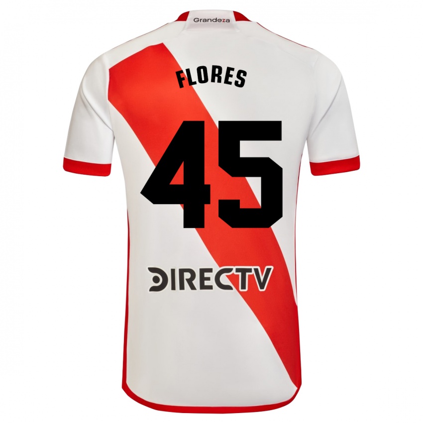 Mann Joaquín Flores #45 Hvit Rød Hjemmetrøye Drakt Trøye 2023/24 Skjorter T-Skjorte