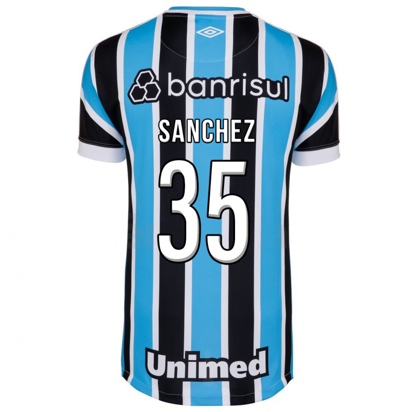 Mann Lari Sanchez #35 Blå Hjemmetrøye Drakt Trøye 2023/24 Skjorter T-Skjorte