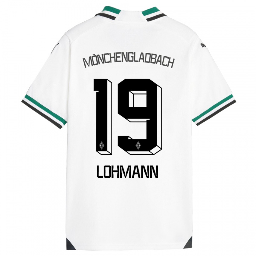 Mann Mona Lohmann #19 Hvit Grønn Hjemmetrøye Drakt Trøye 2023/24 Skjorter T-Skjorte