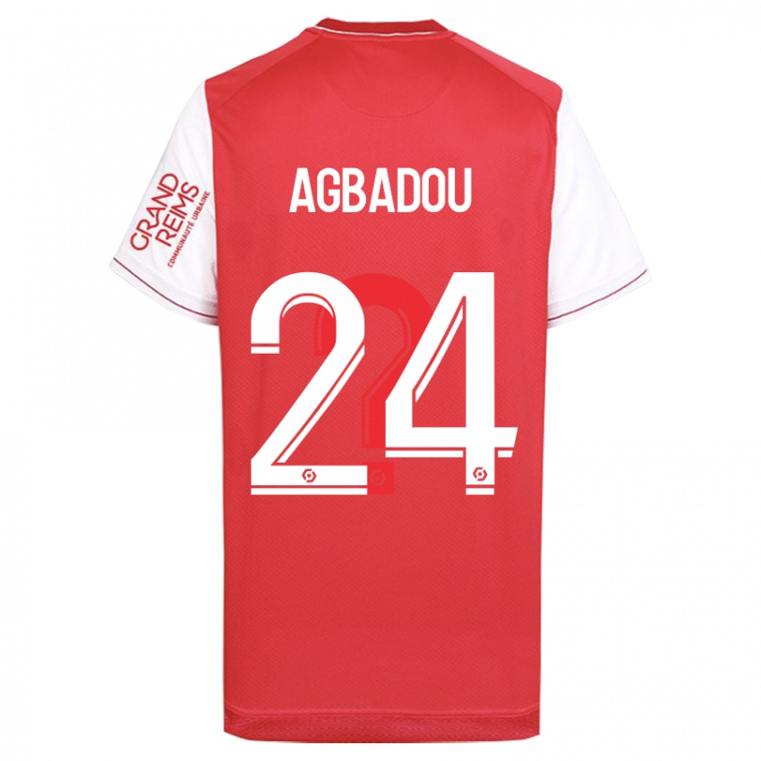 Mann Emmanuel Agbadou #24 Rød Hjemmetrøye Drakt Trøye 2023/24 Skjorter T-Skjorte
