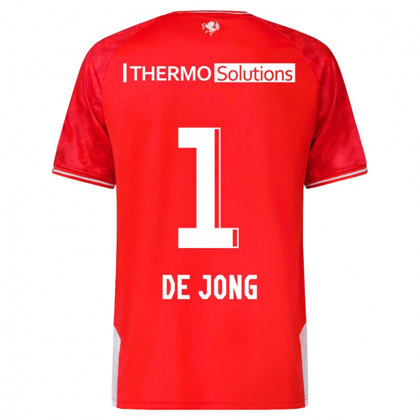 Mann Danielle De Jong #1 Rød Hjemmetrøye Drakt Trøye 2023/24 Skjorter T-Skjorte