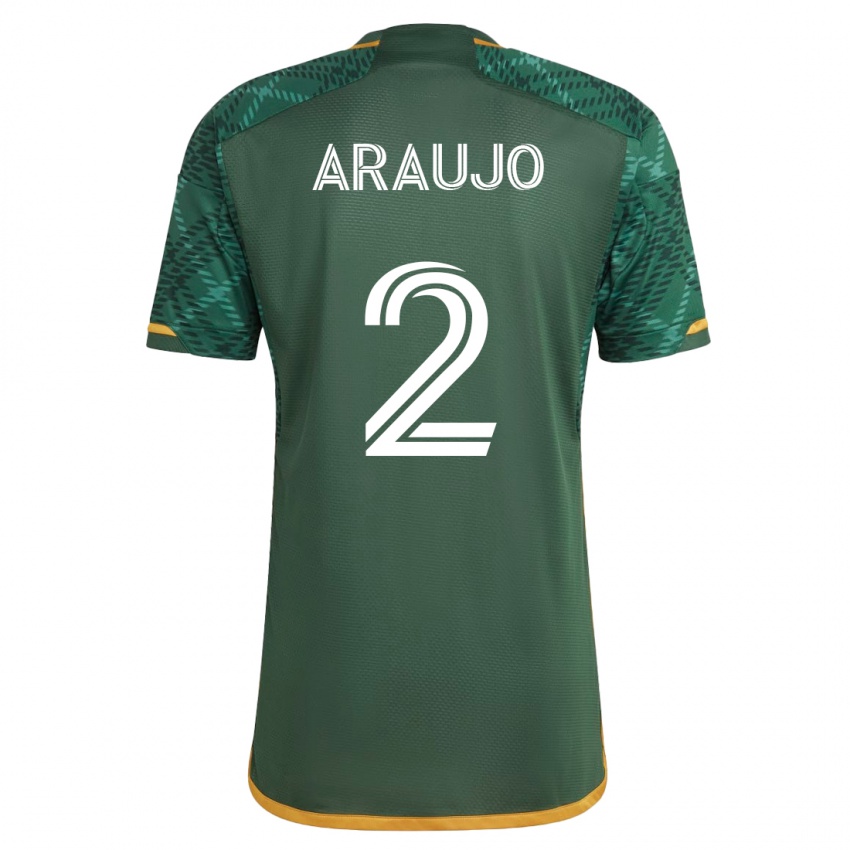 Mann Miguel Araujo #2 Grønn Hjemmetrøye Drakt Trøye 2023/24 Skjorter T-Skjorte