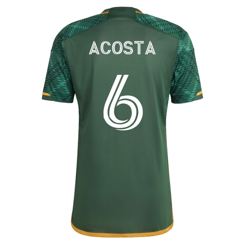 Mann Bryan Acosta #6 Grønn Hjemmetrøye Drakt Trøye 2023/24 Skjorter T-Skjorte