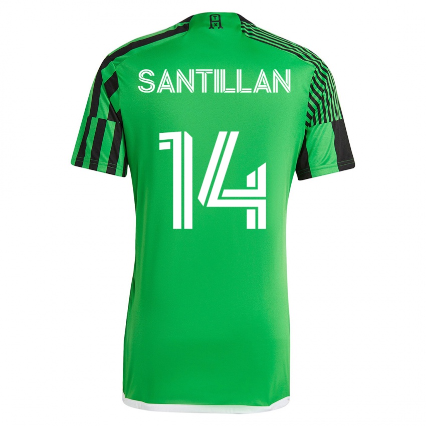 Mann Jonathan Santillan #14 Grønn Svart Hjemmetrøye Drakt Trøye 2023/24 Skjorter T-Skjorte