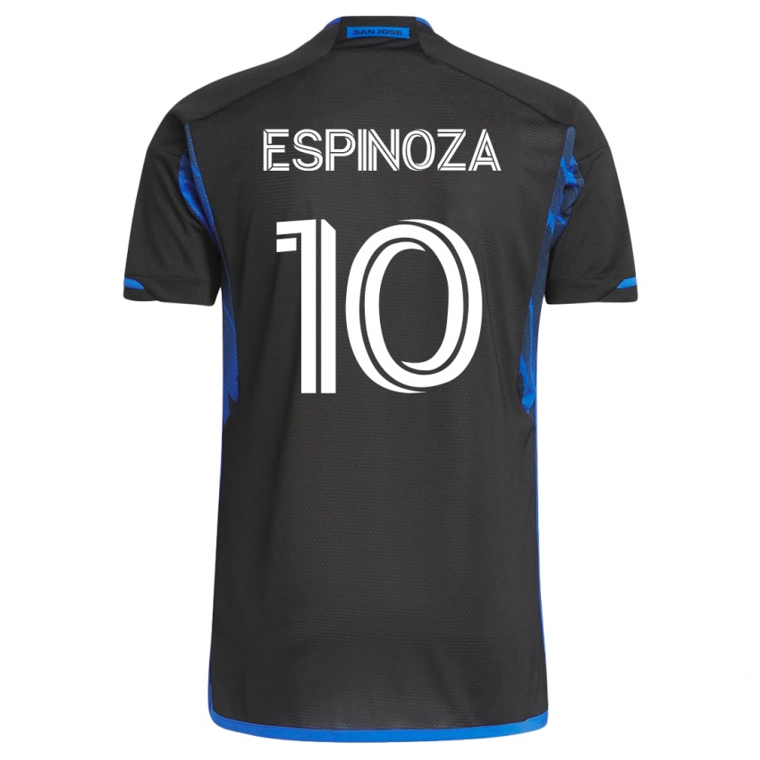 Mann Cristian Espinoza #10 Blå Svart Hjemmetrøye Drakt Trøye 2023/24 Skjorter T-Skjorte