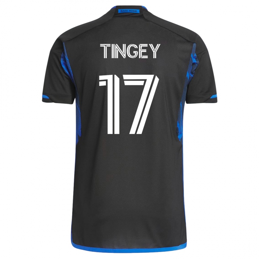 Mann Keegan Tingey #17 Blå Svart Hjemmetrøye Drakt Trøye 2023/24 Skjorter T-Skjorte