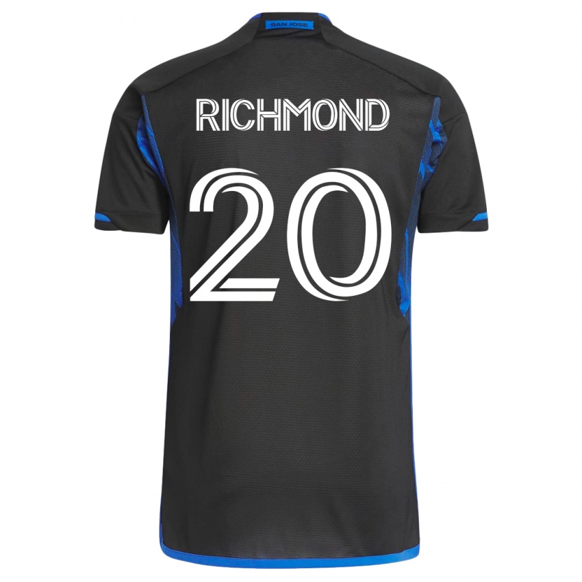 Mann Will Richmond #20 Blå Svart Hjemmetrøye Drakt Trøye 2023/24 Skjorter T-Skjorte