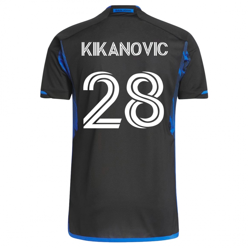 Mann Benjamin Kikanovic #28 Blå Svart Hjemmetrøye Drakt Trøye 2023/24 Skjorter T-Skjorte