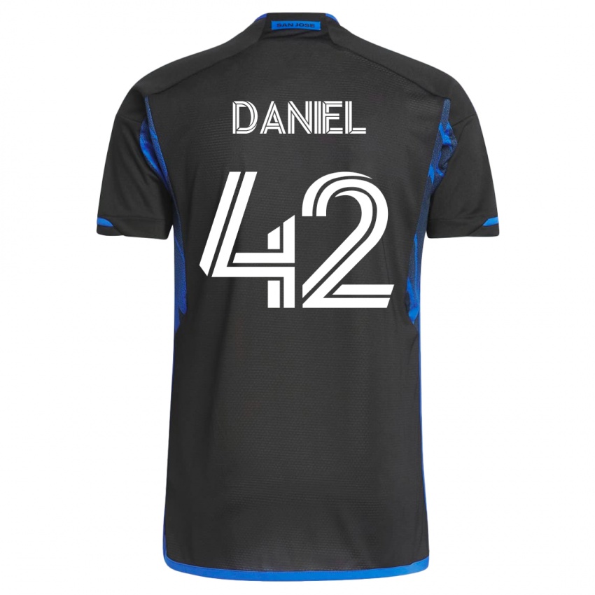 Mann Daniel #42 Blå Svart Hjemmetrøye Drakt Trøye 2023/24 Skjorter T-Skjorte