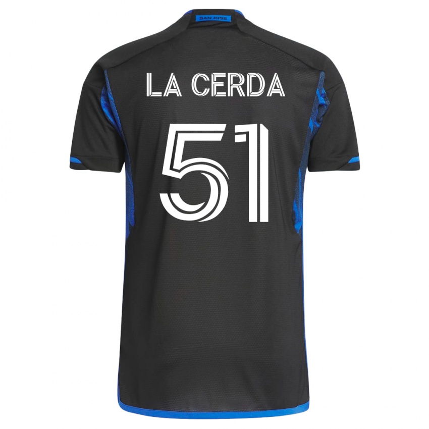 Mann Eric De La Cerda #51 Blå Svart Hjemmetrøye Drakt Trøye 2023/24 Skjorter T-Skjorte