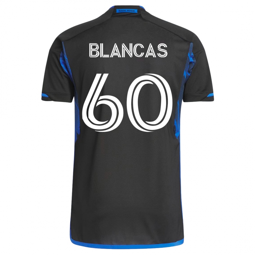 Mann Eduardo Blancas #60 Blå Svart Hjemmetrøye Drakt Trøye 2023/24 Skjorter T-Skjorte