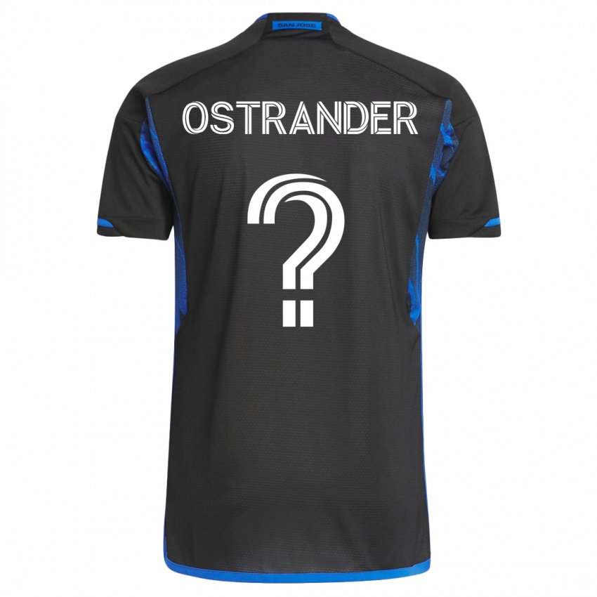 Mann William Ostrander #0 Blå Svart Hjemmetrøye Drakt Trøye 2023/24 Skjorter T-Skjorte