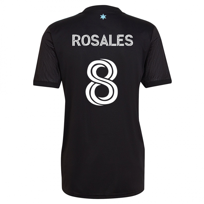 Mann Joseph Rosales #8 Svart Hjemmetrøye Drakt Trøye 2023/24 Skjorter T-Skjorte