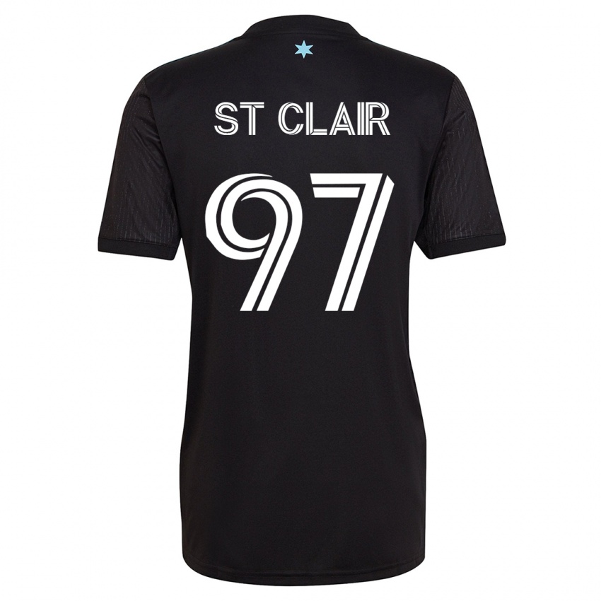 Mann Dayne St. Clair #97 Svart Hjemmetrøye Drakt Trøye 2023/24 Skjorter T-Skjorte