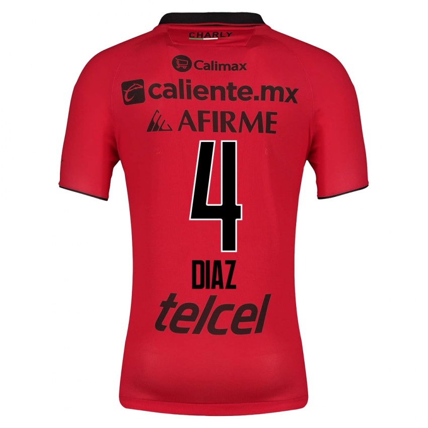 Mann Nicolás Díaz #4 Rød Hjemmetrøye Drakt Trøye 2023/24 Skjorter T-Skjorte