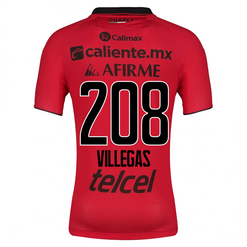 Mann Óscar Villegas #208 Rød Hjemmetrøye Drakt Trøye 2023/24 Skjorter T-Skjorte