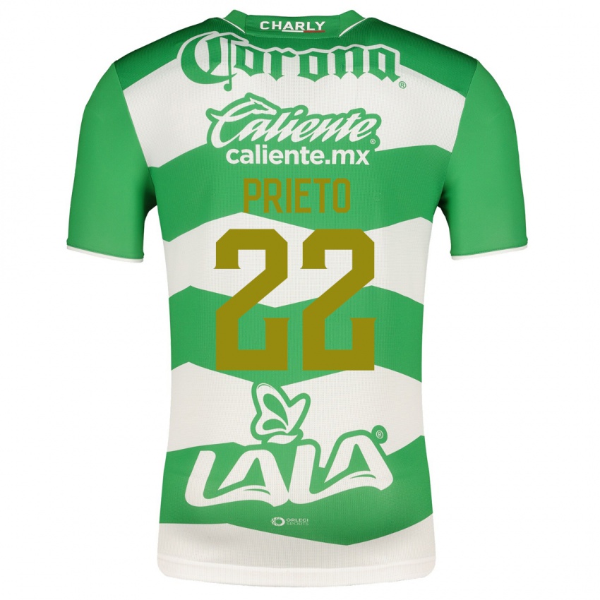 Mann Ronaldo Prieto #22 Grønn Hjemmetrøye Drakt Trøye 2023/24 Skjorter T-Skjorte