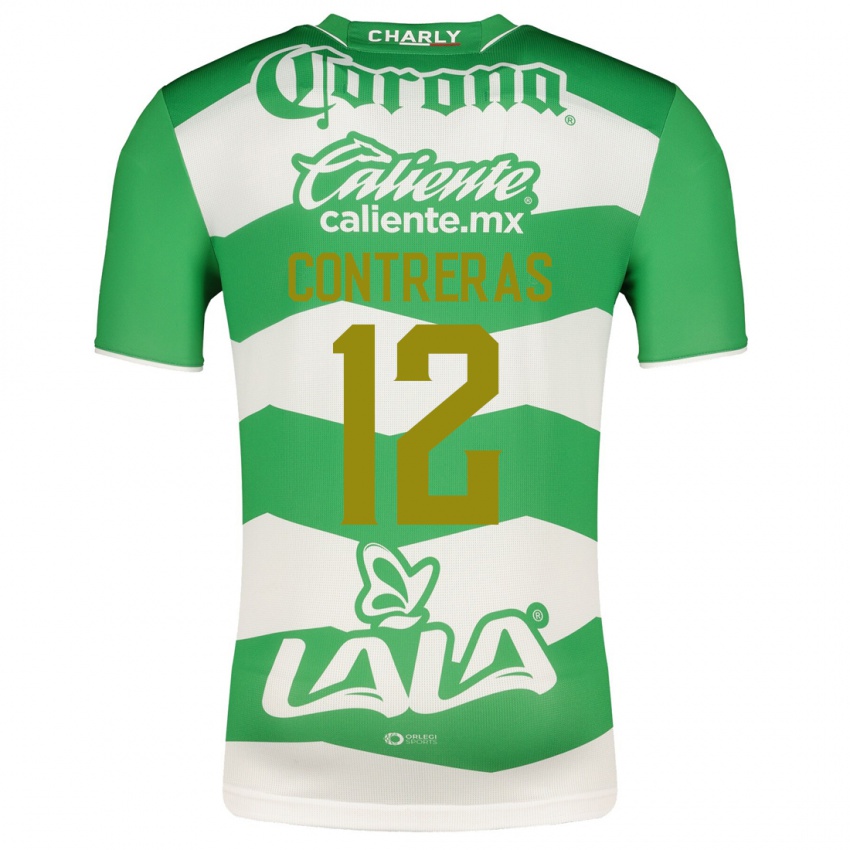 Mann Karol Contreras #12 Grønn Hjemmetrøye Drakt Trøye 2023/24 Skjorter T-Skjorte