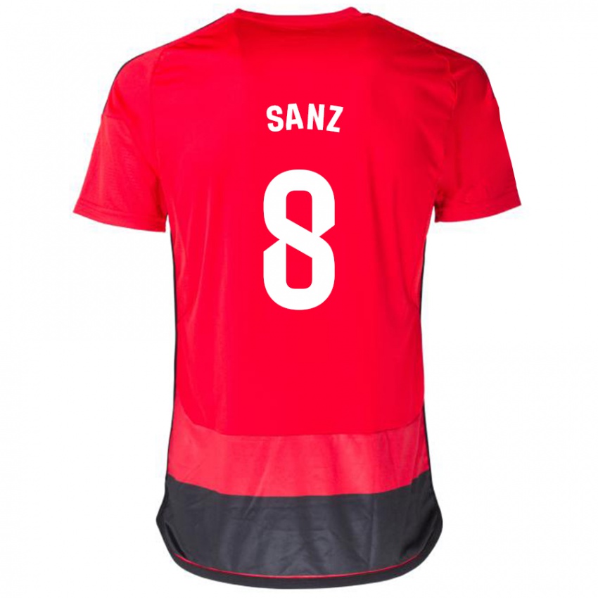 Mann Álvaro Sanz #8 Rød Svart Hjemmetrøye Drakt Trøye 2023/24 Skjorter T-Skjorte